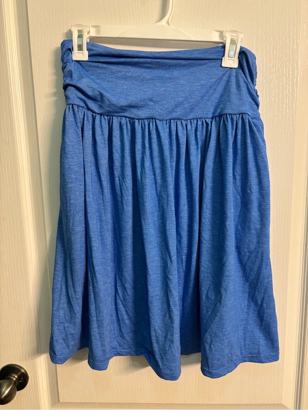 HALARA Women's Royal Blue Circle Skirt with Gathered Waist